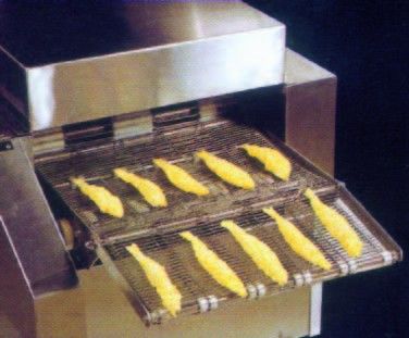 Automatic Batter And Crumb Breading Production Line - Fishes are sent out with powder/crumb coated.